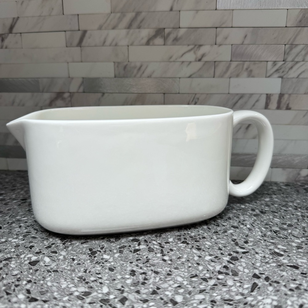 Our Table Sawyer Elegant White  Pitcher For Gravy and Sauces. Bone China.